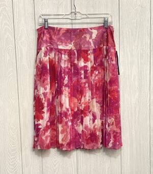 Jones New York Perry Street Pink Floral Pleated Skirt 10 NWT